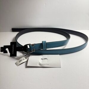 New NWT Coach Belt Women's Size XL Silver 'C' Logo Buckle
